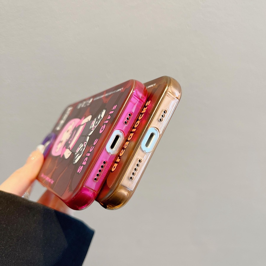 Ốp Điện Thoại Tpu Dẻo Trong Suốt Họa Tiết Hoạt Hình Màu Bạc Thời Trang Chống Sốc Cho iPhone 14 13 12 11 Pro Max