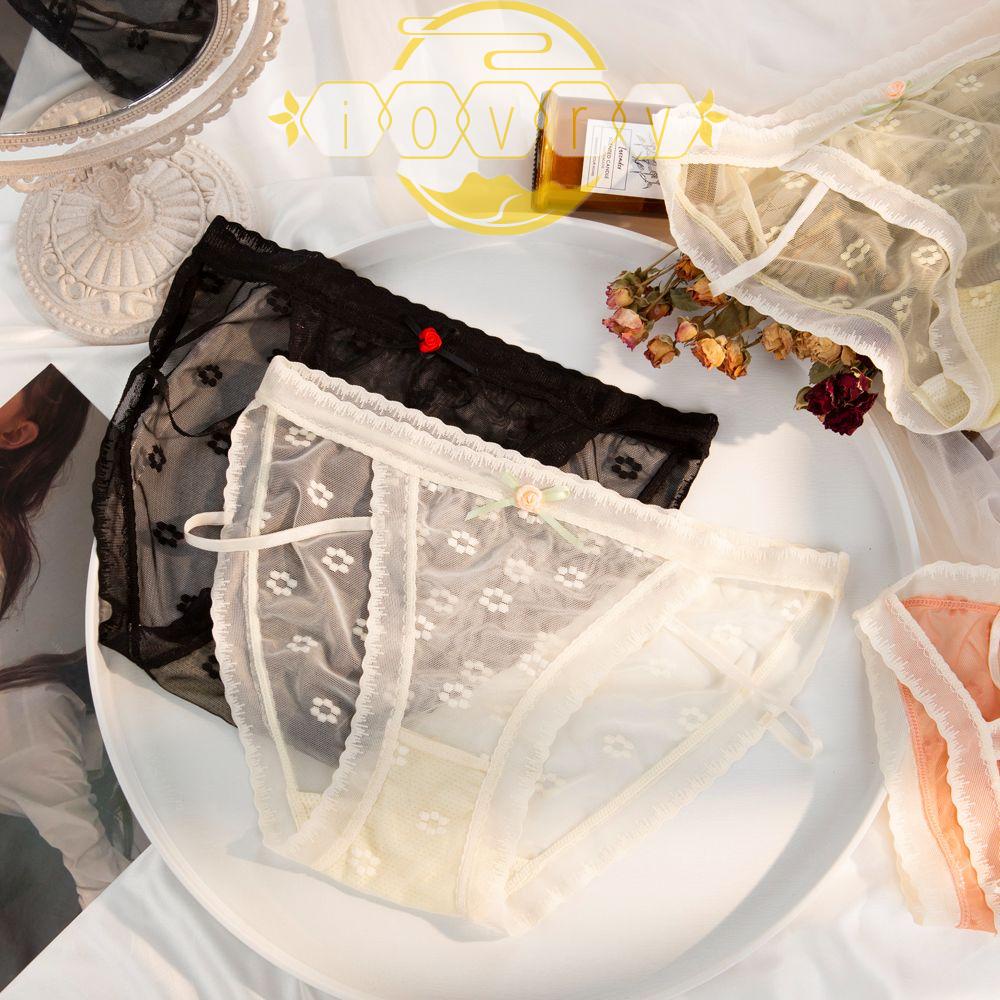 Quần Lót Ren Ruy Băng Màu Đất Thời Trang Gợi Cảm Cho Nữ
