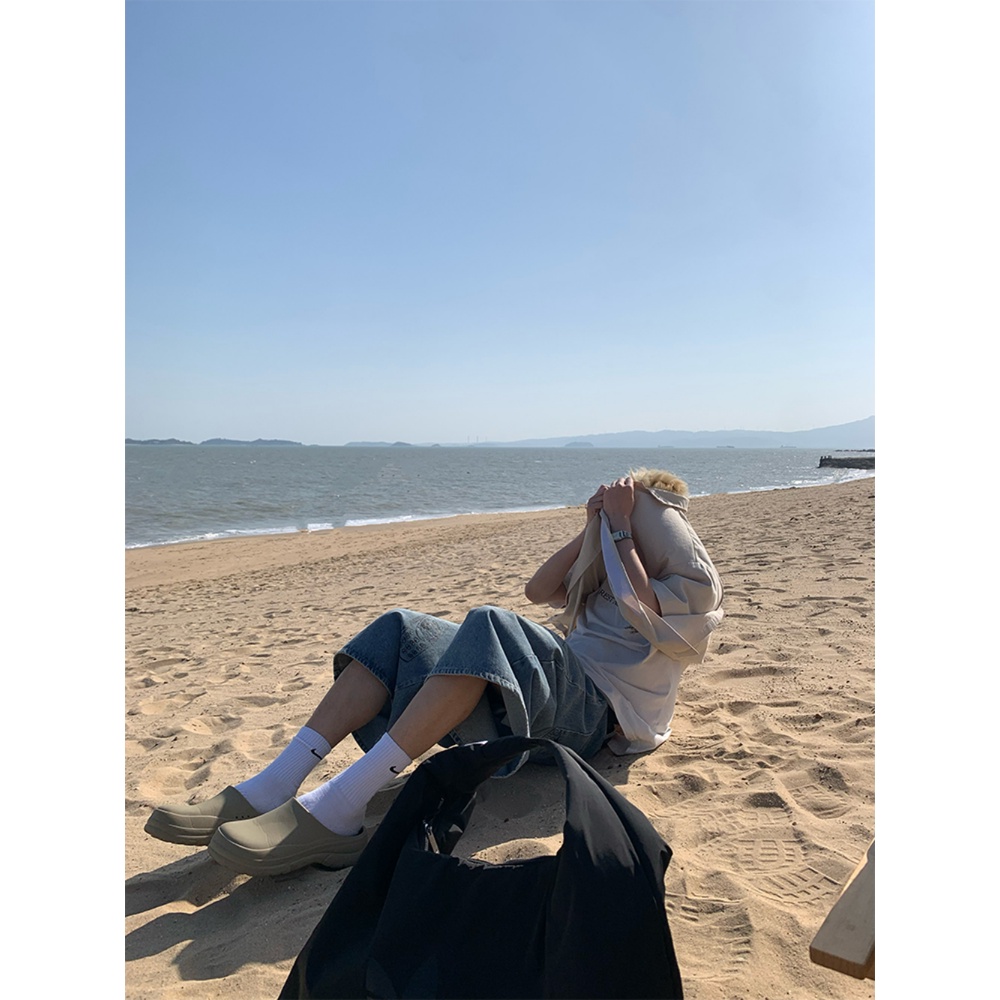 Quần Short Denim R1dge Họa Tiết Graffiti Đường Phố Mỹ Thời Trang Mùa Hè Cho Nam