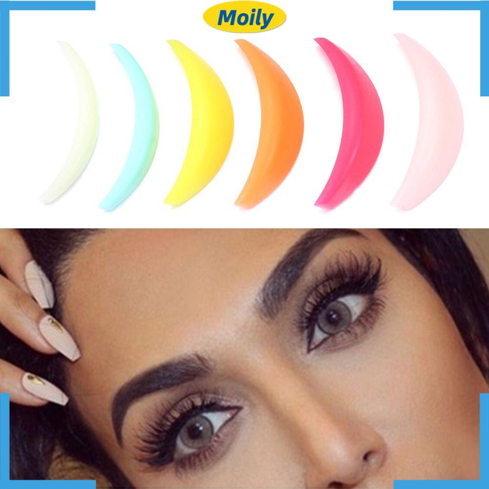 Set 6 Cặp Đệm Hỗ Trợ Uốn Cong Lông Mi Màu Cầu Vồng Có Thể Tái Sử Dụng