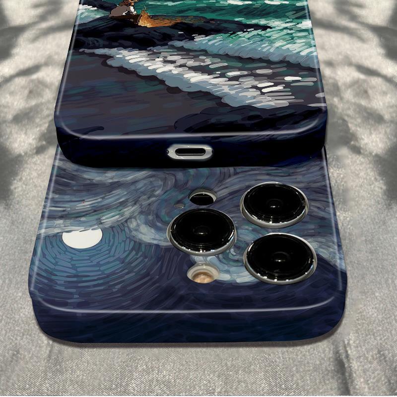 Ốp Điện Thoại Chống Sốc In Hình Tranh Vẽ Van Gogh Đơn Giản Cho iPhone plus 14pro 6In Wave 13 max121178 Ốp Điện Thoại Thời Trang Cho R7th R7th