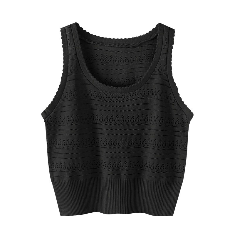 Áo Dệt Kim Sát Nách Dáng Ngắn Thời Trang Mùa Hè Cho Nữ