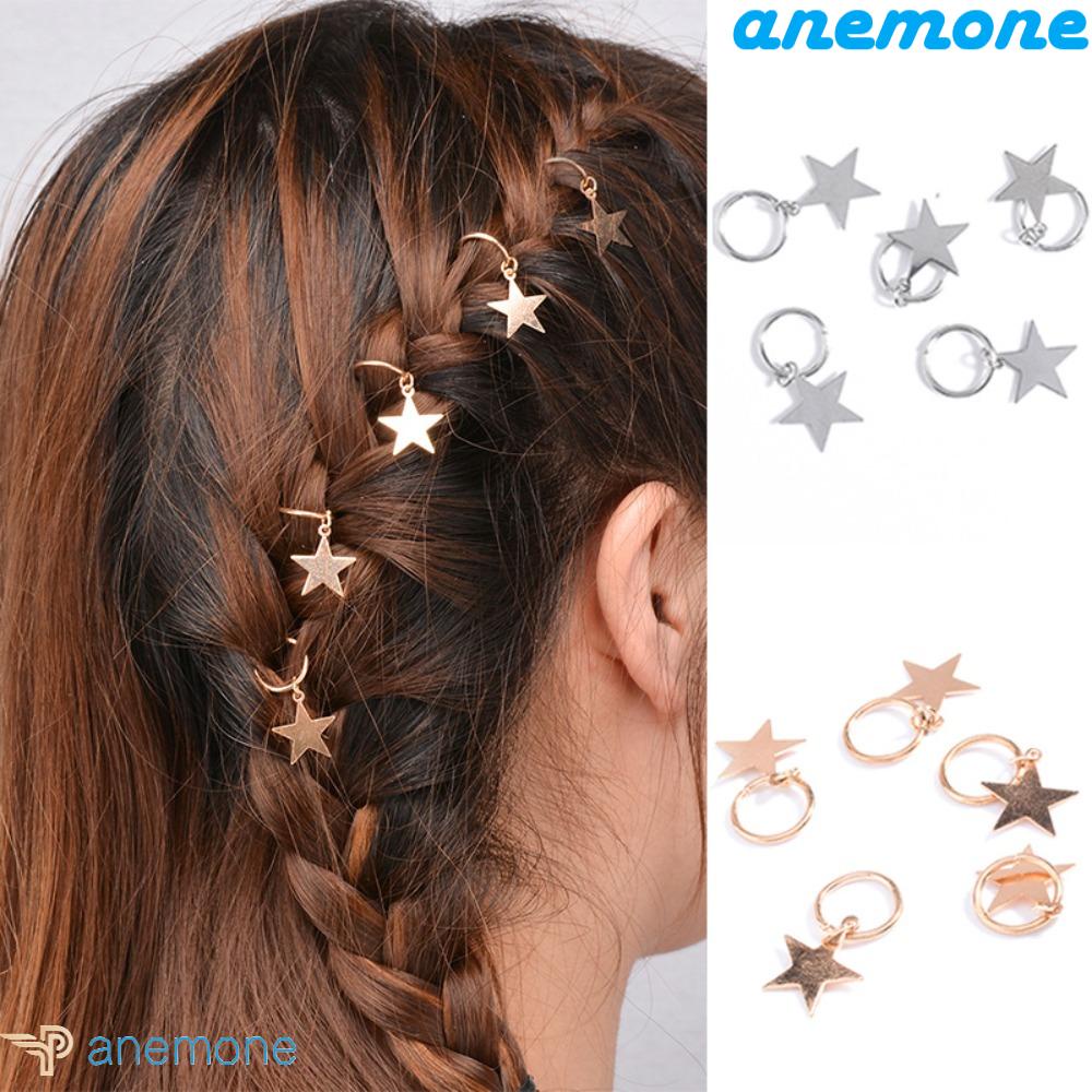 Set 5 Phụ Kiện Trang Trí Tóc Bằng Hợp Kim Hình Ngôi Sao|Kẹp Tóc Thời Trang Cho Nữ