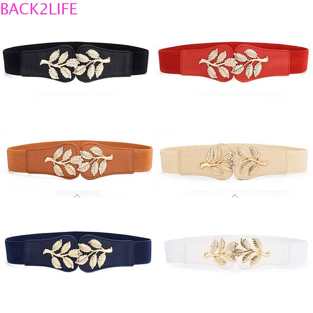 Thắt Lưng Co Giãn Khóa Kim Loại Họa Tiết Hoa Thời Trang Cho Nữ 2life
