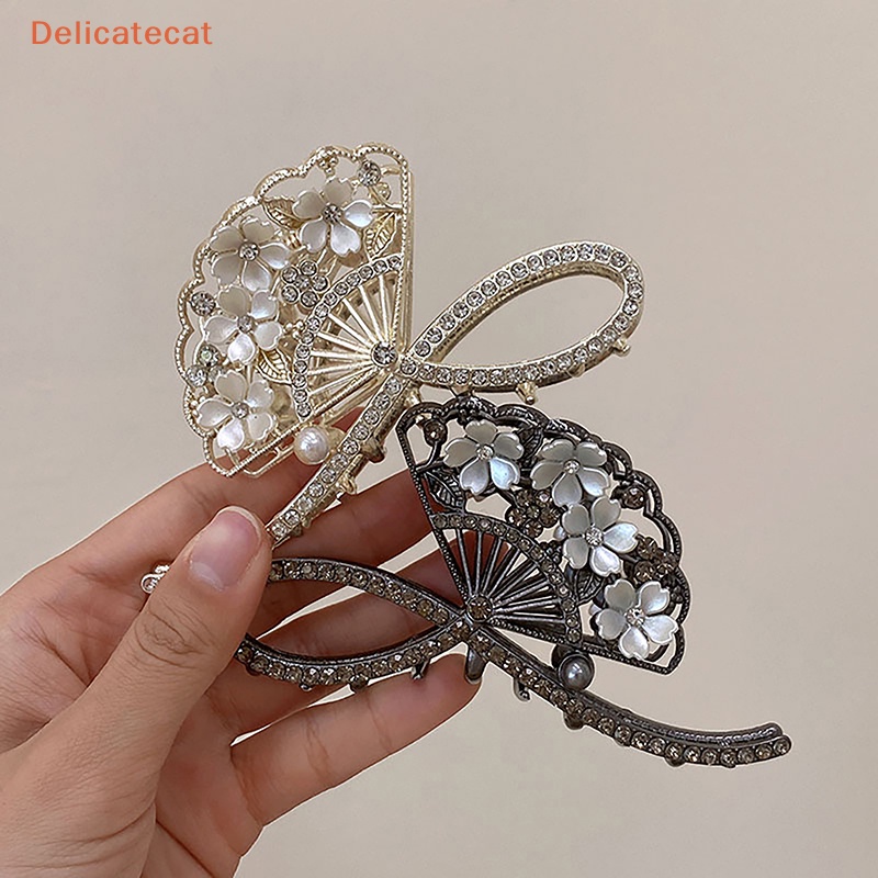 Kẹp Tóc Càng Cua Đính Đá Hình Cá Mập Phong Cách Vintage Thanh Lịch Cho Nữ