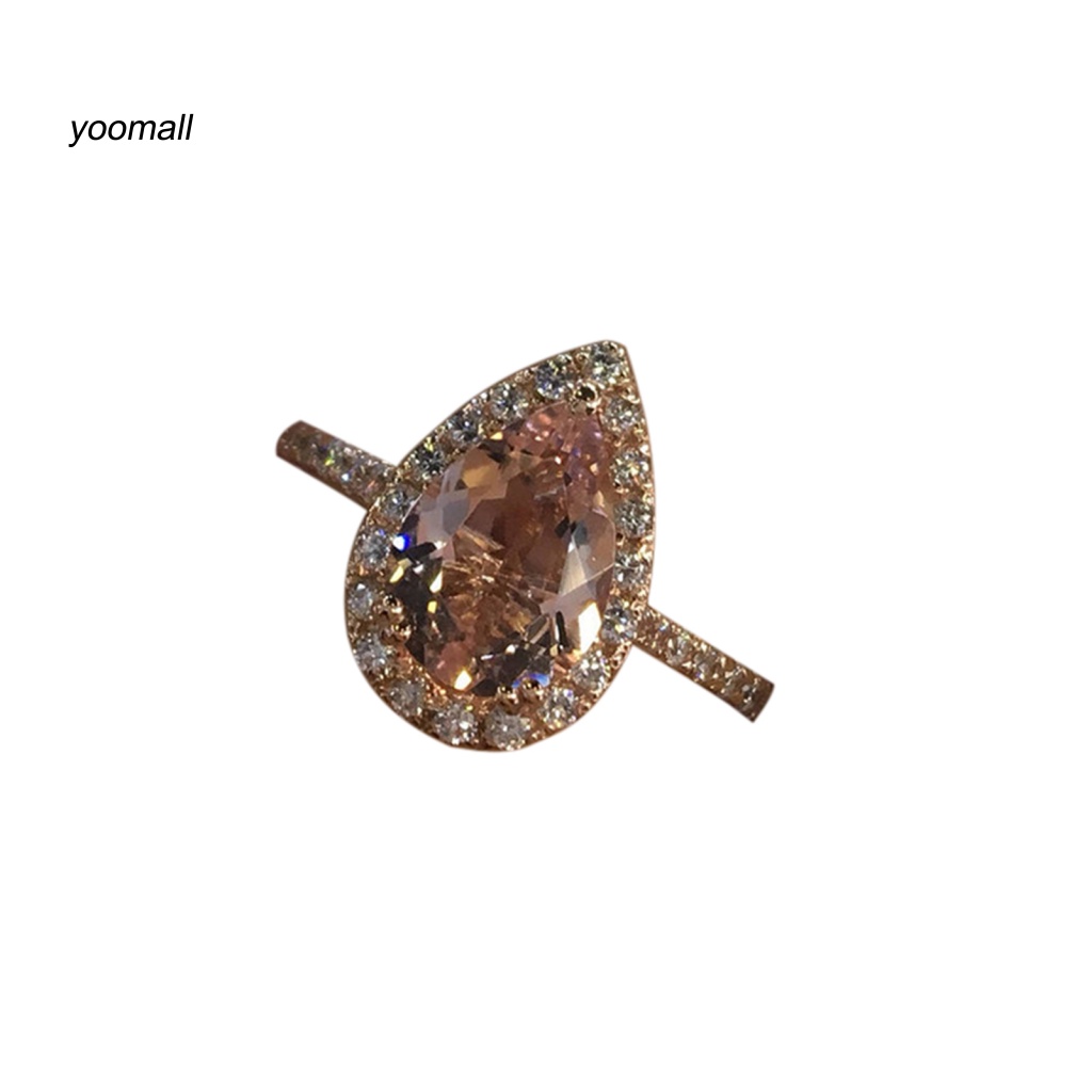 Nhẫn Đính Đá Hình Giọt Nước Thời Trang Cho Nữ