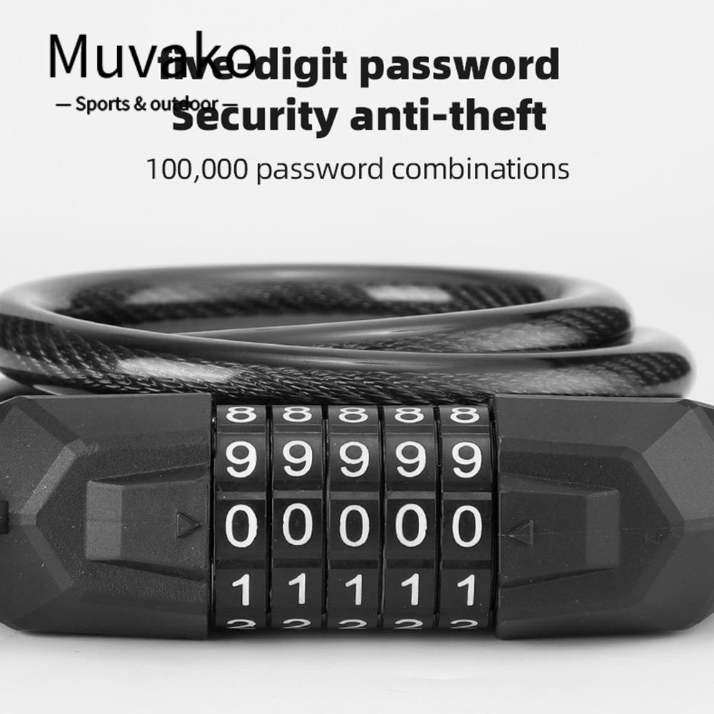 MUVAKO Khóa Xe Đạp Kết Hợp 5 Chữ Số Chịu Tải Nặng Chất Lượng Cao