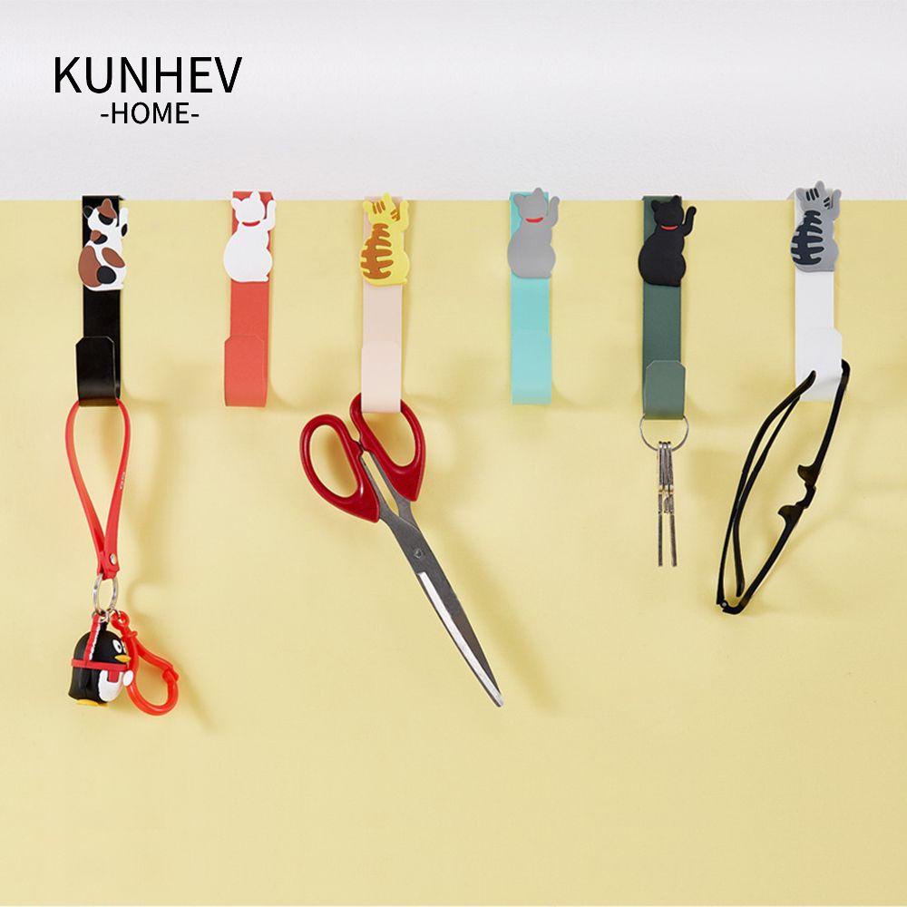KUNHEV Móc Treo Khăn Gắn Cửa Nhà Bếp / Nhà Tắm Hình Mèo Dễ Thương Giá Đỡ