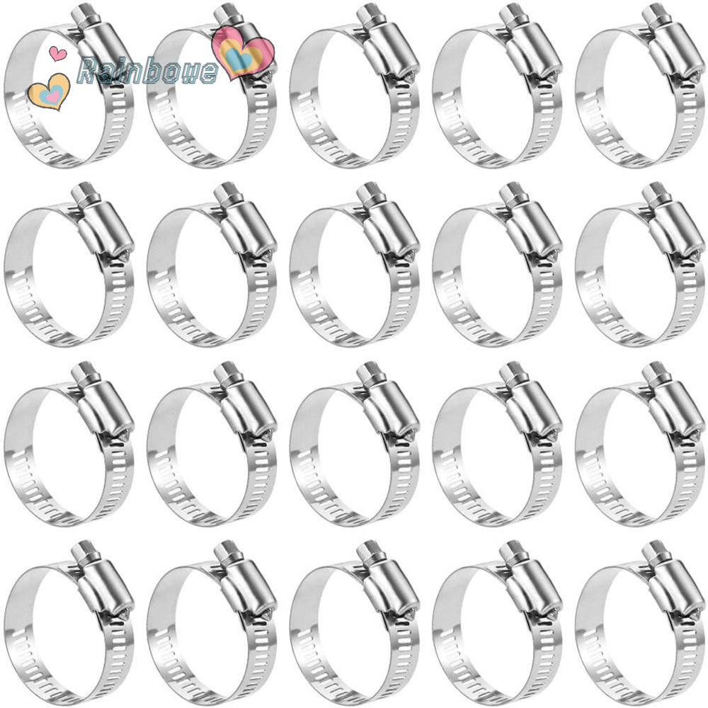 RAINBOW Set 20 Kẹp Ống 6-12mm Bằng Thép Không Gỉ Tùy Chỉnh Tiện Dụng Cho Cơ Khí
