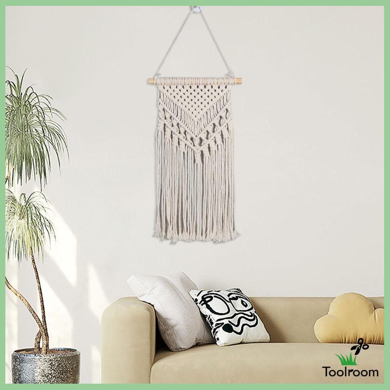 Thảm Treo Tường Phối Tua Rua Phong Cách Boho Độc Đáo Trang Trí Nhà Cửa