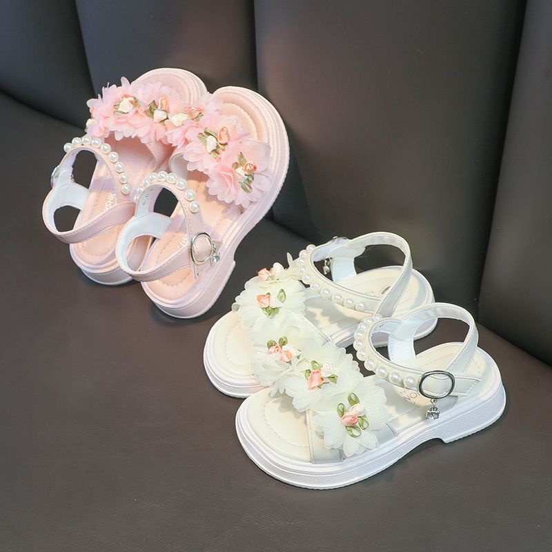 Xăng đan Đế Mềm Đính Hoa Phong Cách Hàn Quốc Cho Bé Gái