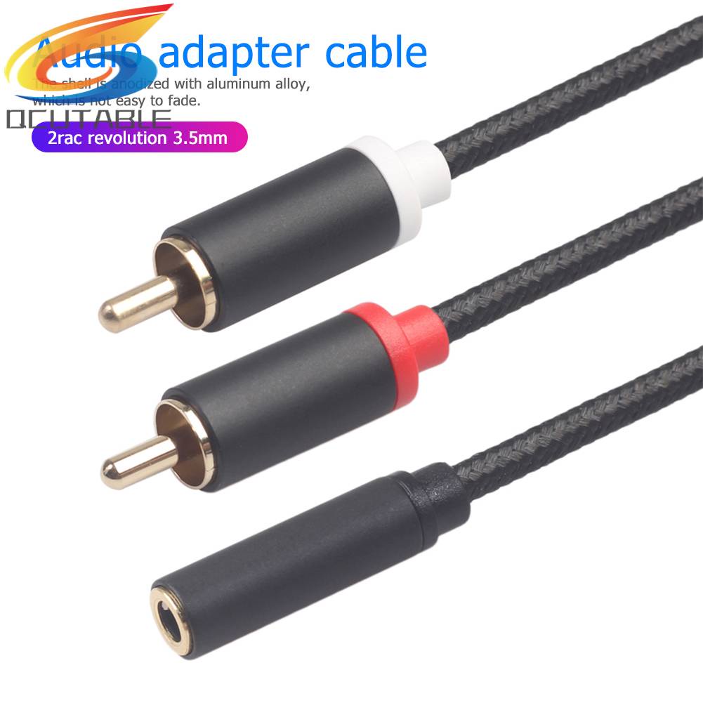 Dây Cáp Âm Thanh 0.4m RCA 2 RCA Đầu Đực Sang Đầu Cái 3.5mm