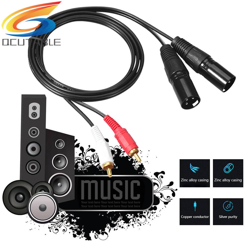 Dây Cáp Âm Thanh 2 RCA Male Sang Dual XLR Male Chuyên Nghiệp Đen