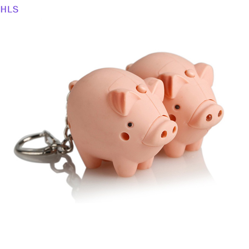 Móc Khóa Hình Heo Con Có Đèn LED Dễ Thương