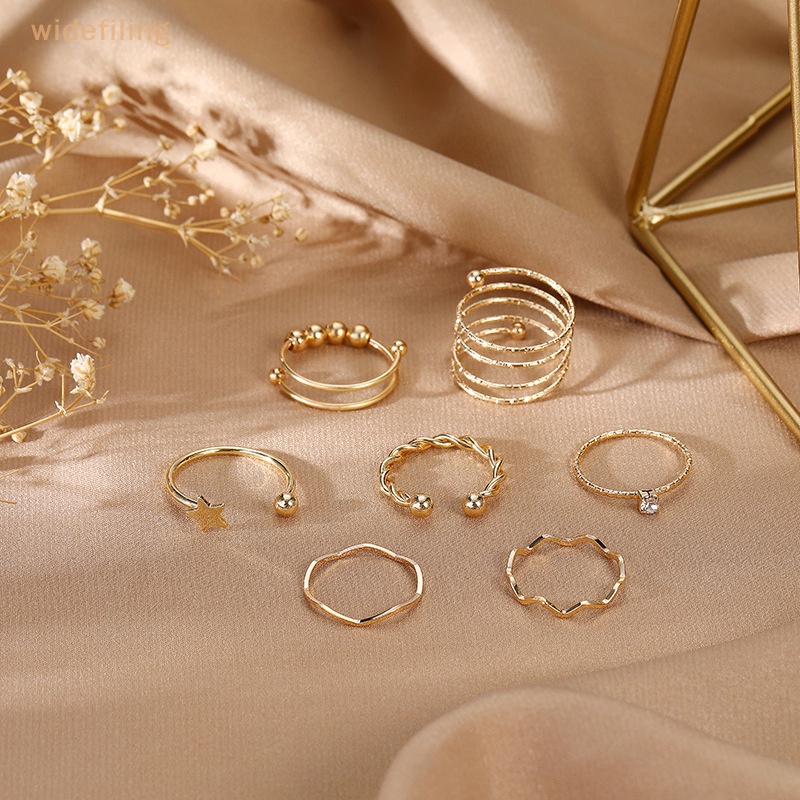 Set 7 Nhẫn Hở Phong Cách Bohemian Thời Trang Cho Nữ