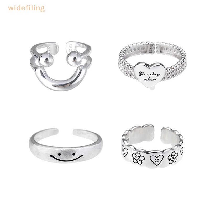 Nhẫn Hở Hình Mặt Cười Màu Bạc Phong Cách Punk Thời Trang Cho Nữ