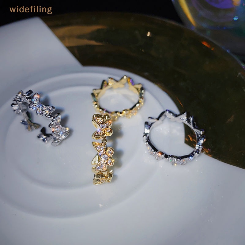 Nhẫn Hở Hình Bướm Đính Đá Zircon Phong Cách Gothic Thời Trang Cho Nữ