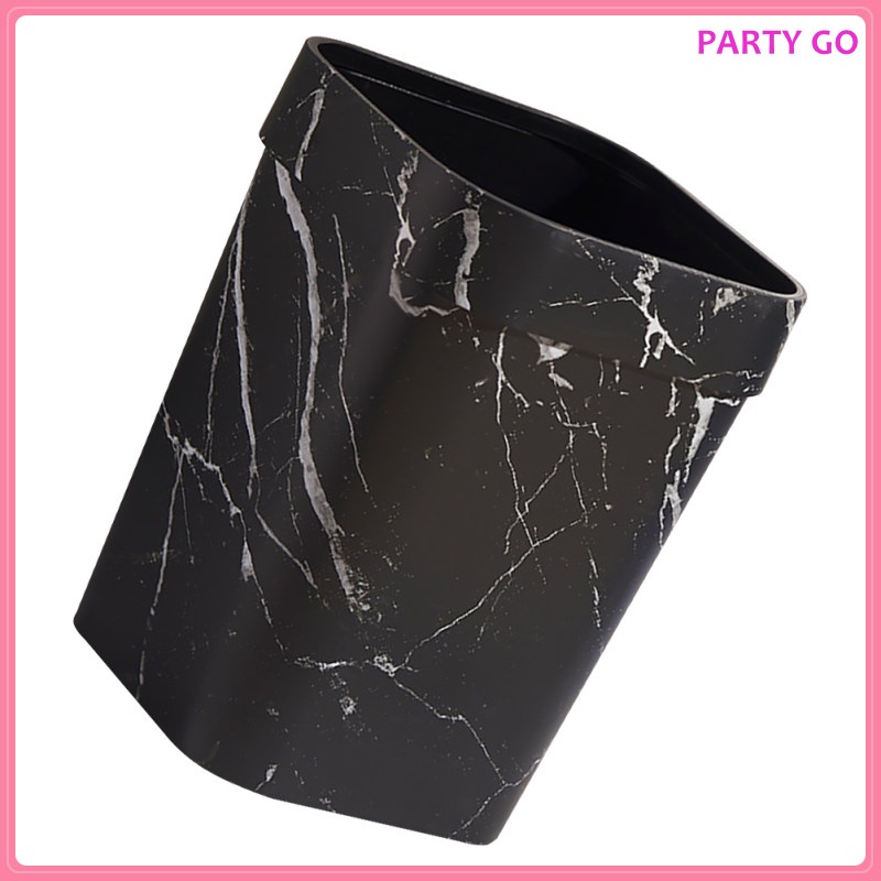 Thùng Rác Nhựa Vuông 30.5X24CM Họa Tiết Vân Đá Cẩm Thạch Trang Trí Bàn Làm Việc / Văn Phòng