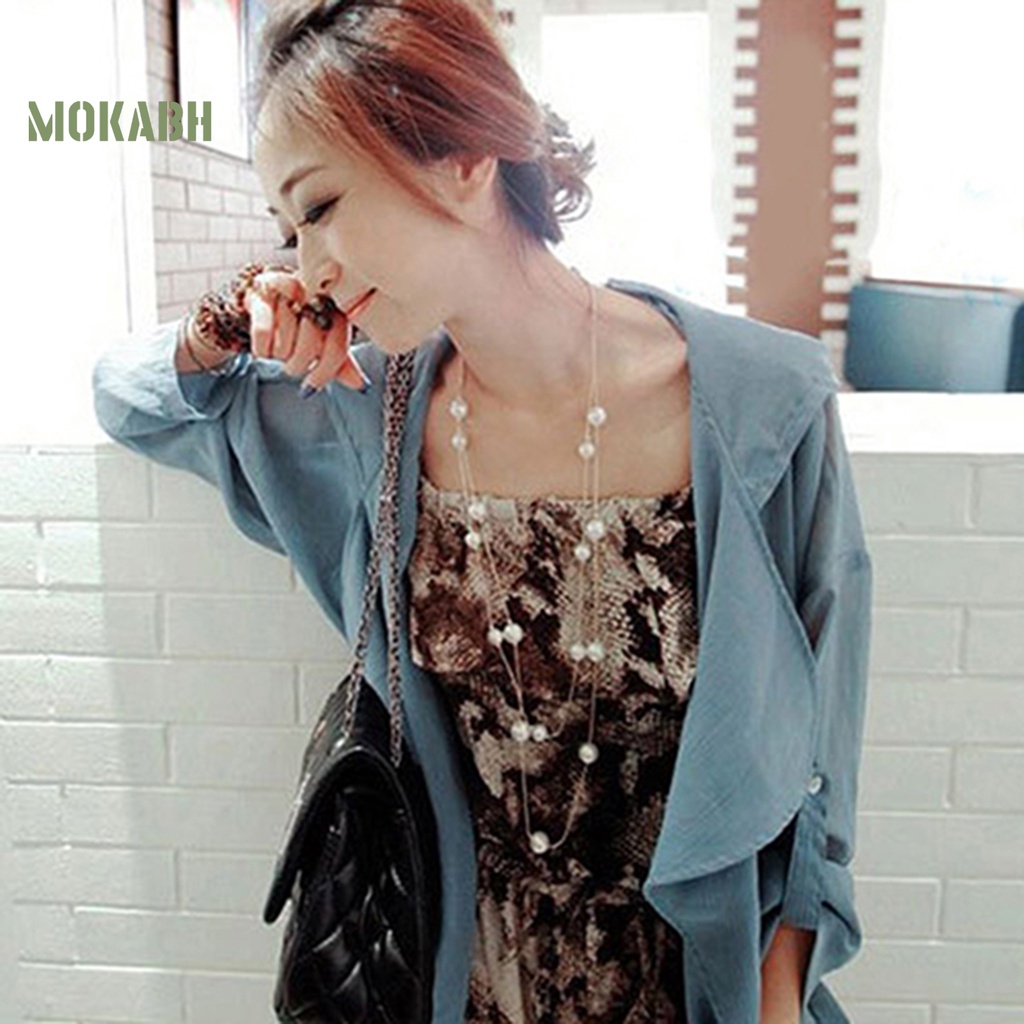 Vòng cổ Hai Lớp Bằng Hợp Kim Đính Ngọc Trai Nhân Tạo Thời Trang