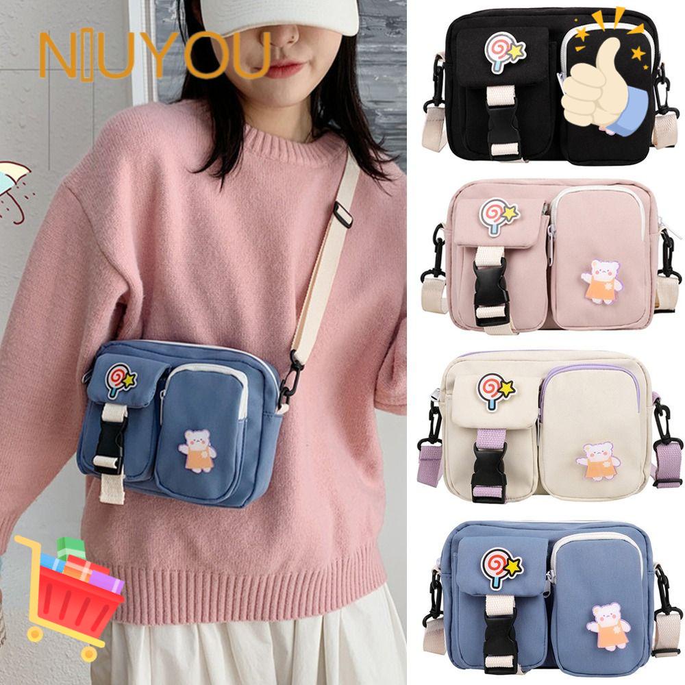 NIUYOU Túi Đeo Chéo Vải Bố Cỡ Nhỏ Thời Trang Cho Nữ