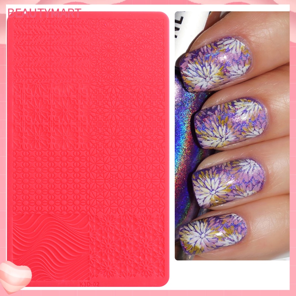 Khuôn Silicone Dập Nổi Họa Tiết 3D Trang Trí Móng Nghệ Thuật Cho Nữ
