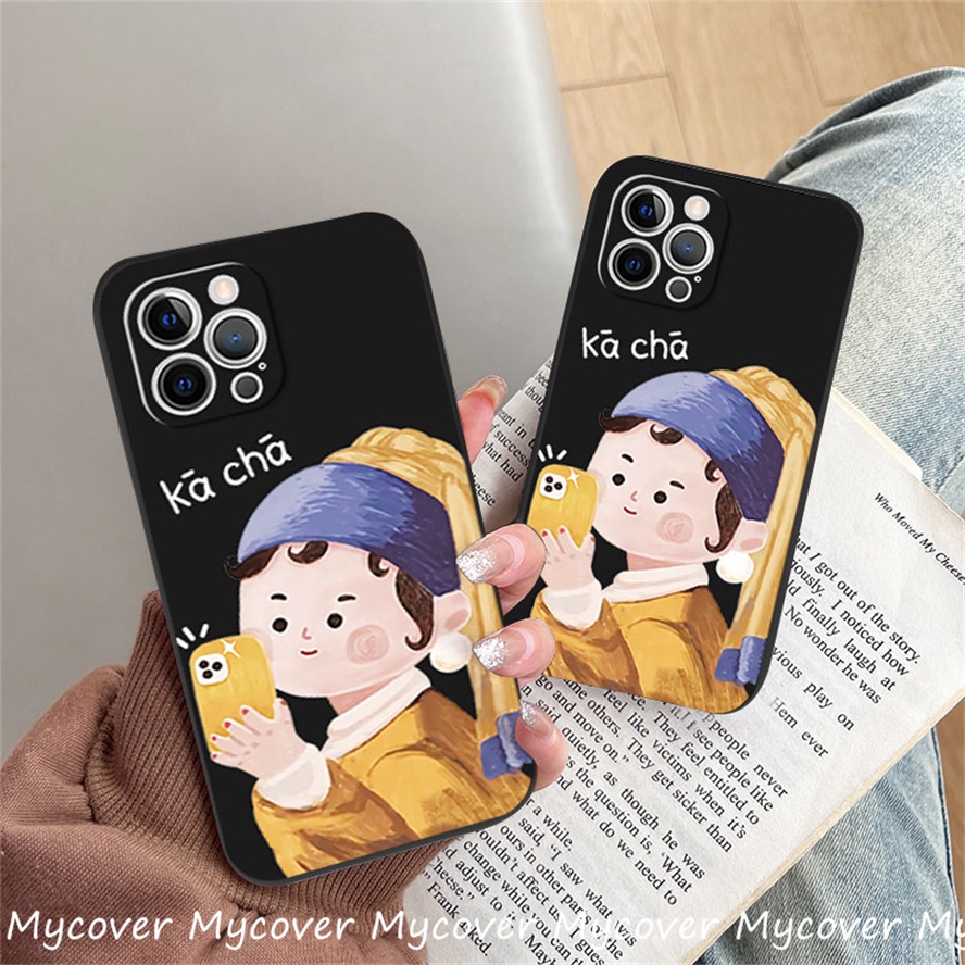 Ốp Điện Thoại Silicon Mềm Hình Cô Gái Đính Ngọc Trai Cho iPhone 11 13 12 14 Pro Max X XR Xs Max 6 7 8 Plus