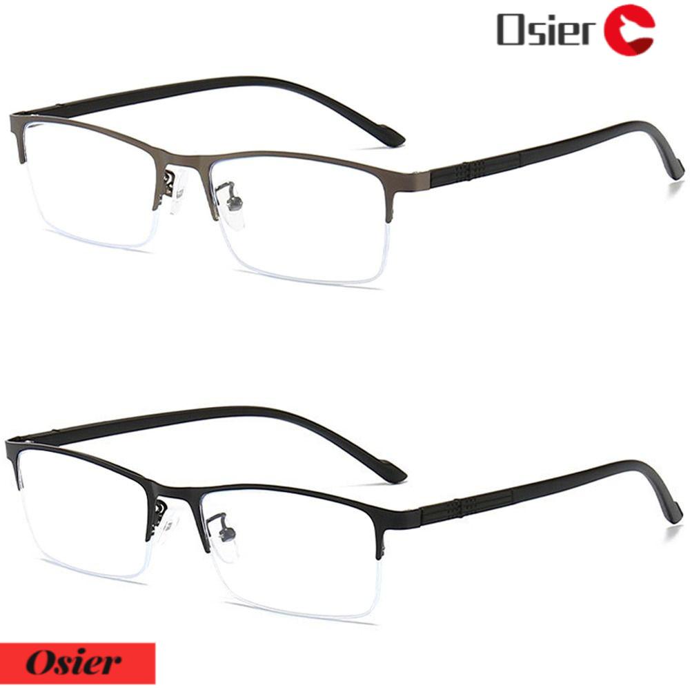 OSIER1 Kính Đọc Sách Nửa Gọng Đơn Giản Chống Ánh Sáng Xanh Cho Nam