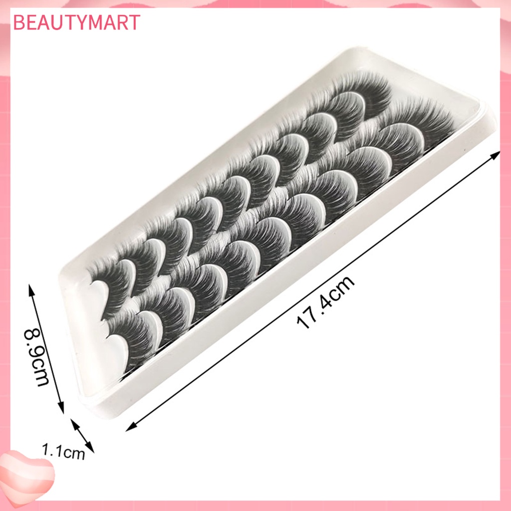 Set 10 Cặp Lông Mi Giả Màu Đen Dài Tự Nhiên Trang Điểm Cho Nữ