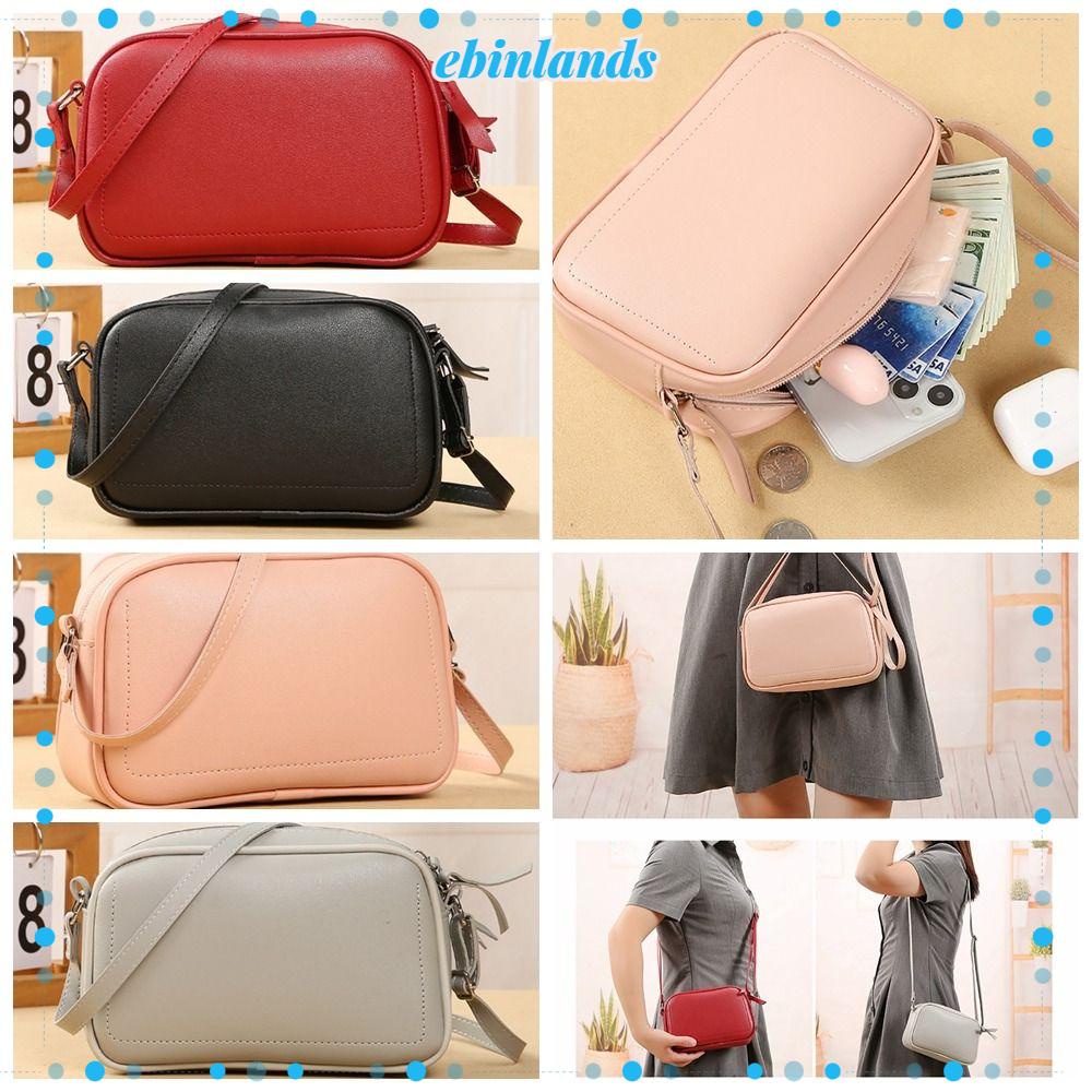 EBINLANDS Túi Đeo Chéo Màu Trơn Thiết Kế Đơn Giản Thời Trang
