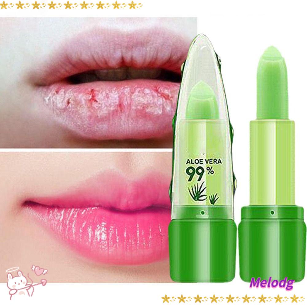 MELODG Son Dưỡng Môi Chiết Xuất Lô Hội Thay Đổi Màu Sắc Theo Nhiệt Độ Tự Nhiên Dưỡng Ẩm Không Phai Màu