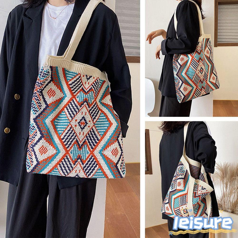 LEISURE Túi Xách Đan Len Thời Trang Cho Nữ