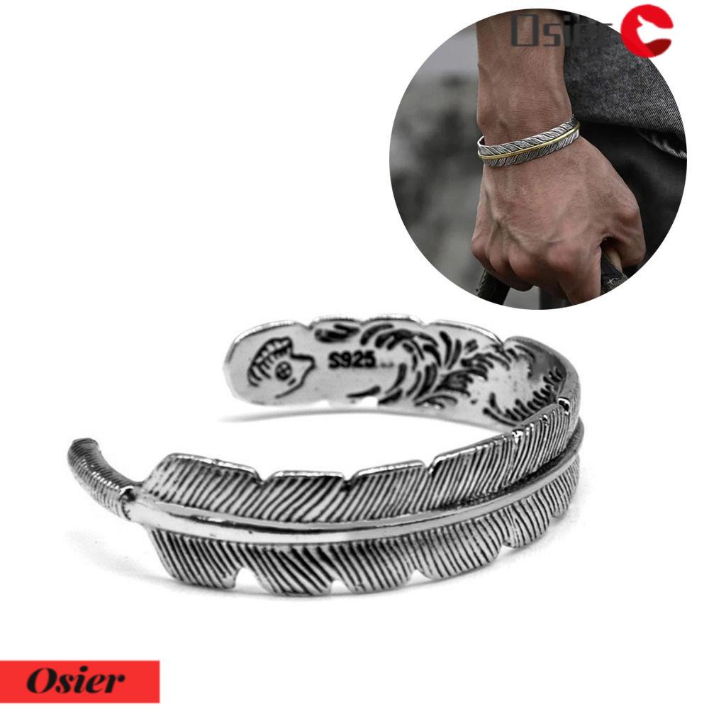 OSIER1 Vòng Tay Bản Rộng Phong Cách Vintage Cho Nam Và Nữ