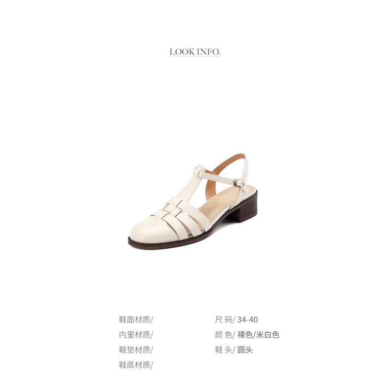 Duoya Tóc Thẳng ~ [Hàng Có Sẵn] Giày Sandal Gót Dày Bằng Da Mềm Hở Ngón Phong Cách Roman Cho Nữ Miễn Phí Vận Chuyển