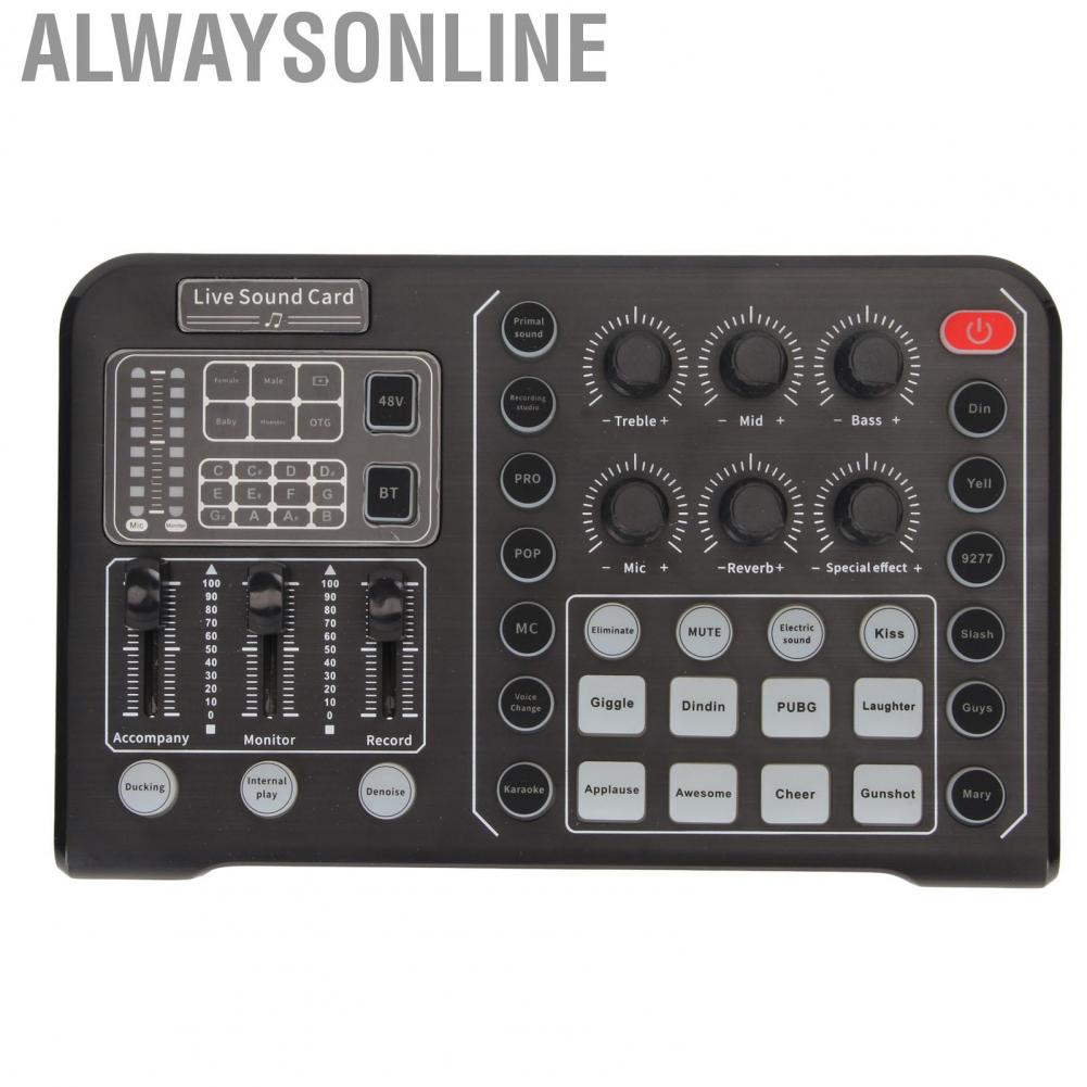 Alwaysonline Live  Card 48V Large Diaphragm Noise Cancelling Mixer With 15