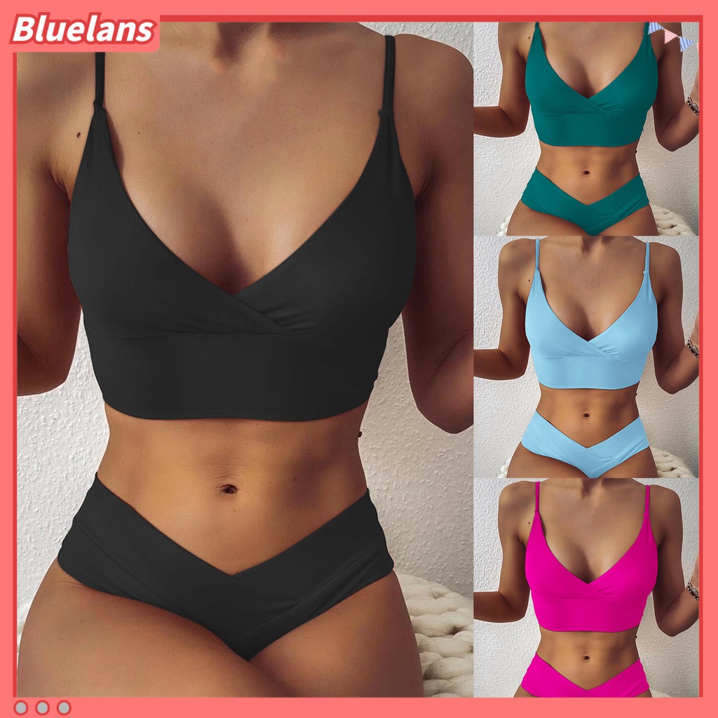Bộ Bikini Hai Mảnh Dây Chéo Phía Trước Gợi Cảm Cho Nữ
