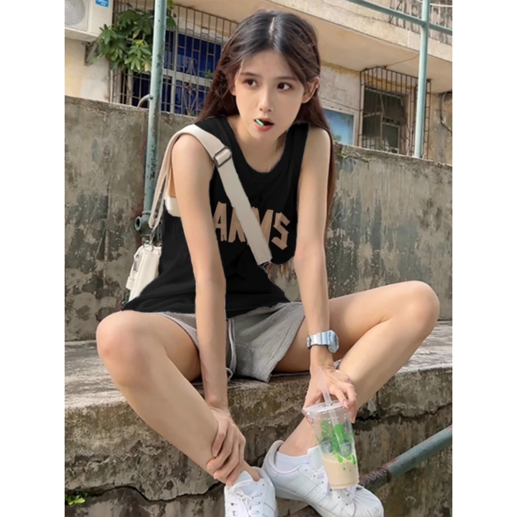 NRVP Áo Thun Nữ Không Tay 100% Cotton Thời Trang Hàn Quốc