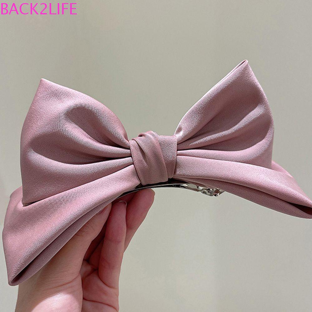 BACK2LIFE Kẹp Tóc Hình Nơ Cỡ Lớn Phong Cách Retro Cho Nữ