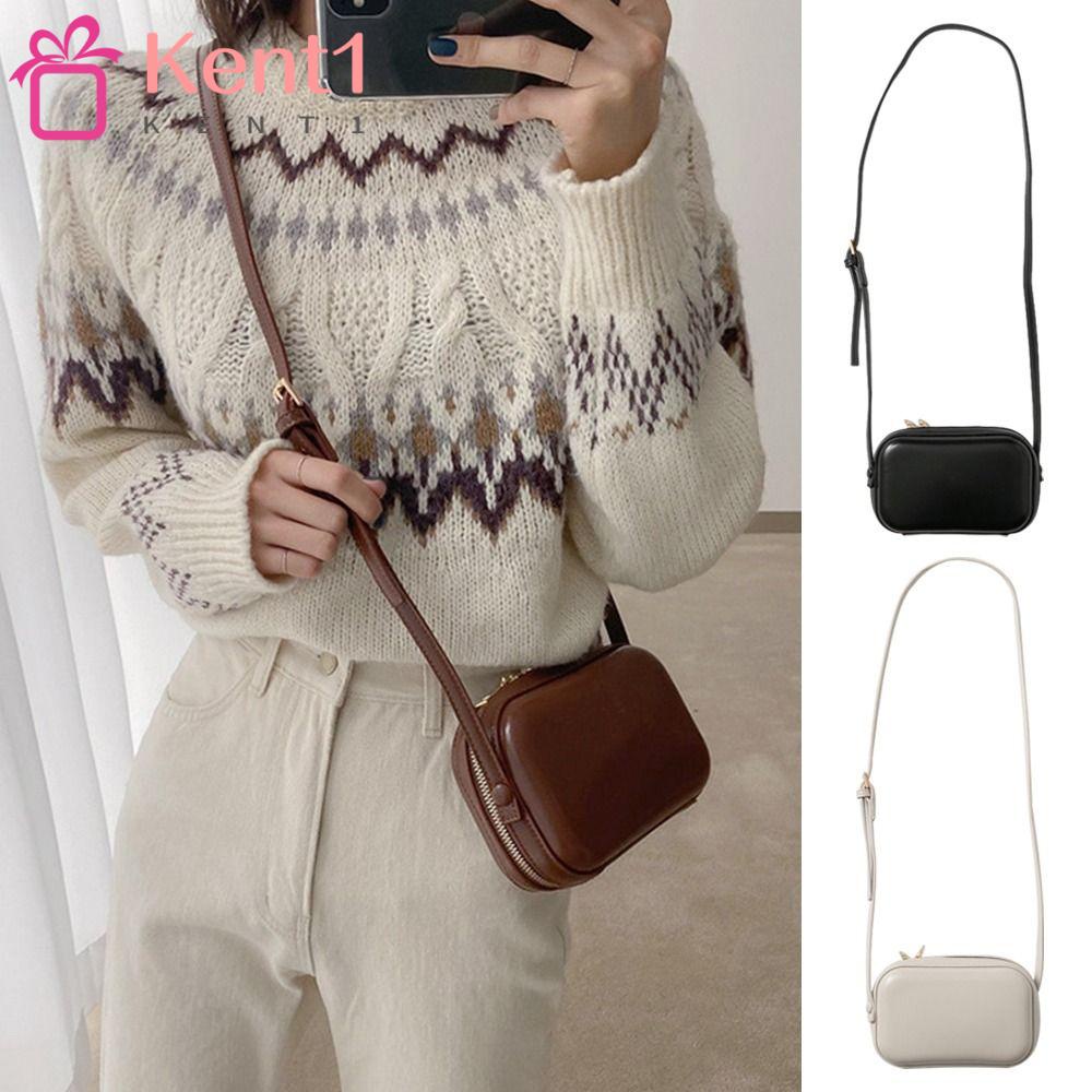 Túi Đeo Chéo Vai Làm Từ Da Có Khóa Kéo Đôi Hiệu Ket1 Dành Cho Nữ