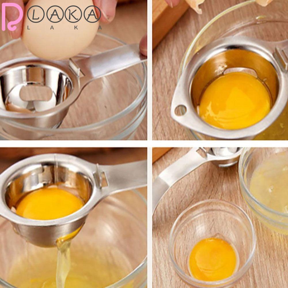 Lakamier Dụng Cụ Tách Lòng Trắng Trứng Bằng Thép Không Gỉ Dễ Làm Sạch Viền Phẳng Thiết Kế Hở Lỗ Dùng Tại Nhà