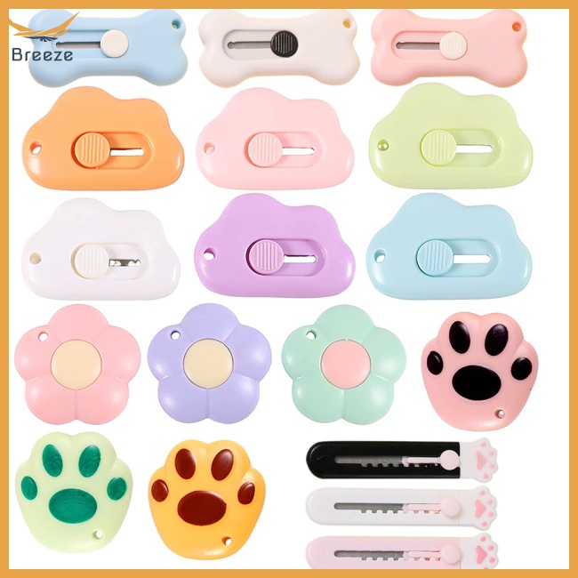 Bộ 15 Dao Cắt Giấy Mini Hình Hoa / Đám Mây / Chữ Dễ Thương Tiện Dụng Cho Gia Đình / Văn Phòng