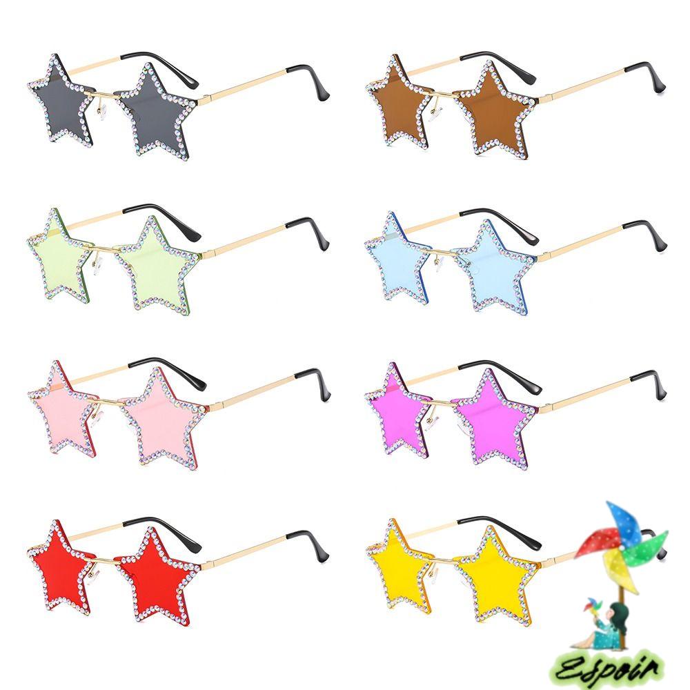 Kính Mát Hình Ngôi Sao Đính Đá Thời Trang Phong Cách Retro Y2K