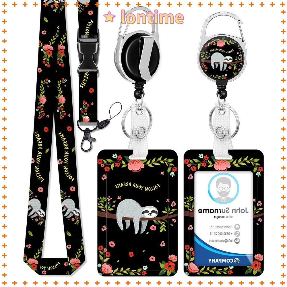 Dây Buộc LONTIME, Ngăn Đựng Huy Hiệu ID Dọc, Màu Đen. Bác Sĩ Y Tá Dễ Thương Cho Học Sinh / Văn Phòng