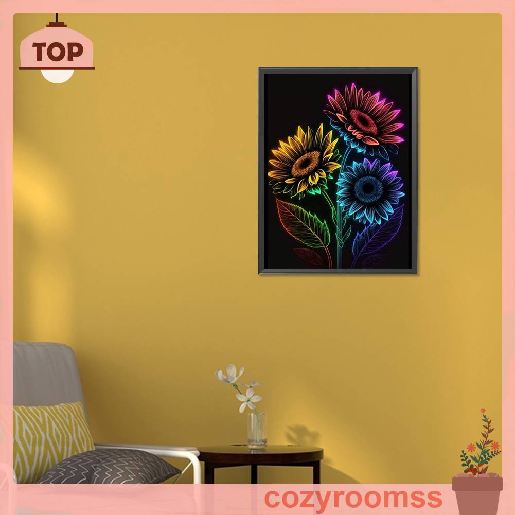 Tranh Đính Đá Kim Cương Toàn Bộ 5D DIY Hình Vẽ Hoa Hướng Dương