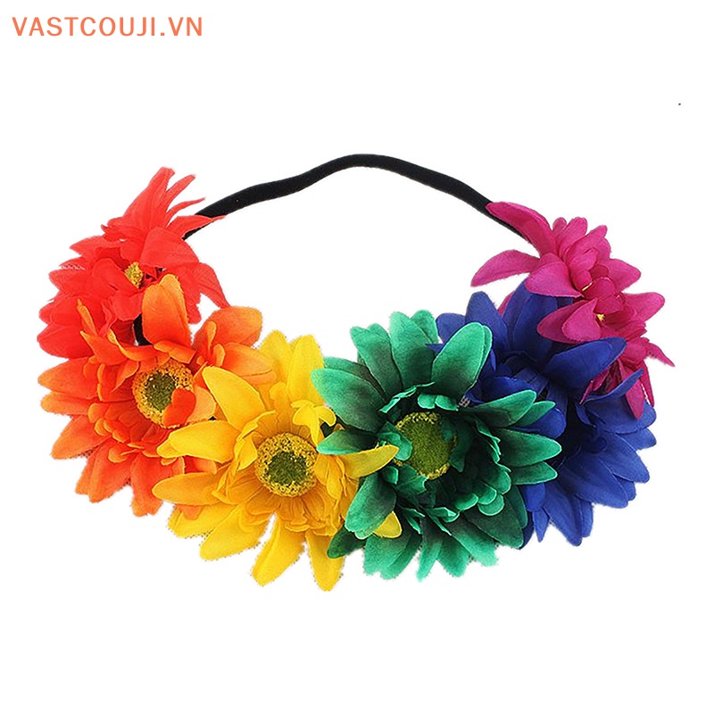 Băng Đô Bandana Hình Hoa Hướng Dương / Vương Miện Xinh Xắn Cho Nữ