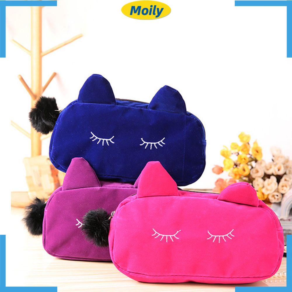 MOILYVN Túi Đựng Mỹ Phẩm / Tiền Xu Cỡ Lớn Có Khóa Kéo Tiện Dụng