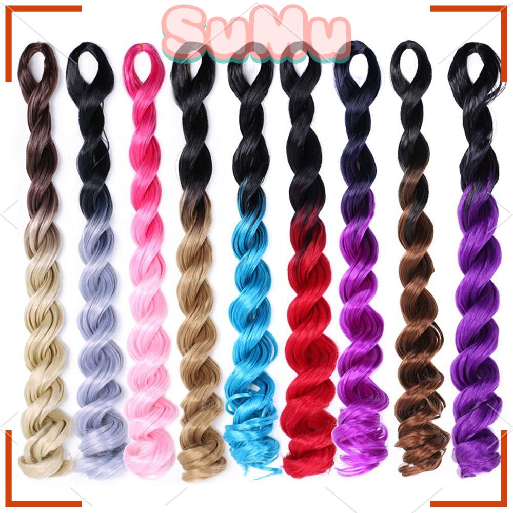 SUMU Tóc Giả Kiểu Thắt Bím Nhiều Màu Thời Trang