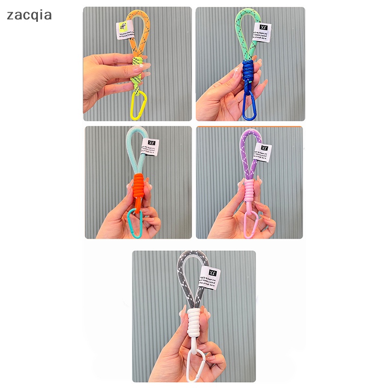 [zacqia] Dây Đeo Điện Thoại Dạng Lưới Màu Huỳnh Quang Cho Túi Xách / Móc Khóa