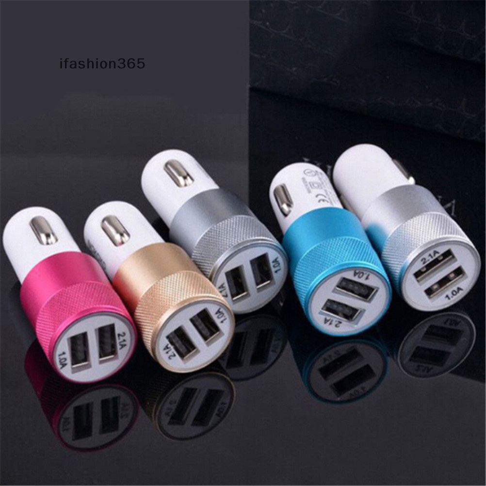 Tẩu Sạc Nhanh 2 Cổng USB DC 3.1A Mini Tiện Dụng Cho Điện Thoại / Máy Tính Bảng / laptop ifashion365