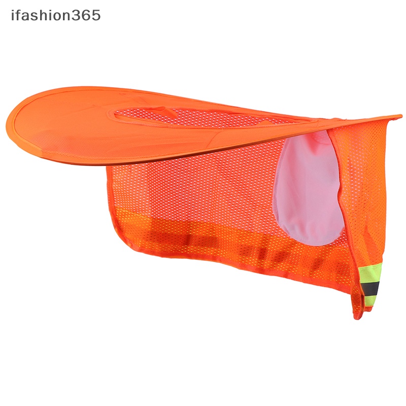 Mũ Cứng Che Nắng Có Tấm Chắn Bảo Vệ Cổ Kẻ Sọc Phản Quang Thời Trang ifashion365