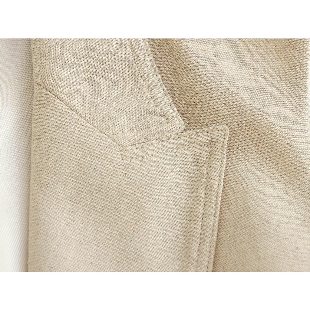 Hàng Mới Về Mới Áo Khoác Cotton Lanh Dáng Dài Có Thắt Lưng Phong Cách Âu Mỹ Thời Trang Mùa Hè 2023 W103 7713